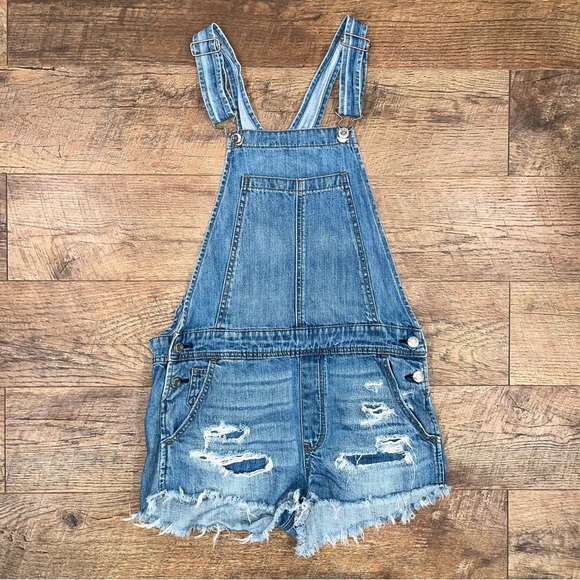 American Eagle Denim Shorts Overalls - Picture 6 of 14